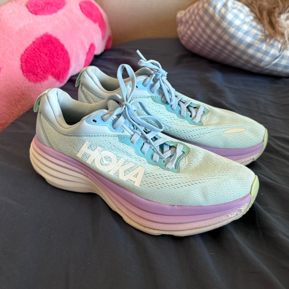 Hoka Bondi 8 Blue Running Shoes - Size 7.5
